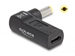 Delock notebook töltő adapter USB-C anya -> 5, 5 x 2, 5 mm apa hajlított (60011) (60011) - aqua