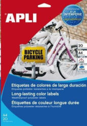 APLI 210x297 mm etikett, poliészter, időjárásálló, sárga 20 darab (LCA12877) (LCA12877)