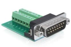 Delock DL65275 D-Sub 15 pin Gameport apa -> terminál blokk 16 pines adapter