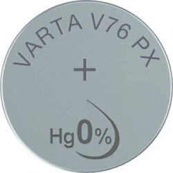 VARTA V 76 PX gombelem, ezüstoxid, 1, 55V, 160 mAh, Varta 357, 303, V13GS, SR44W, SR44, SR1154, D357, RW42, 228, J, 280-62