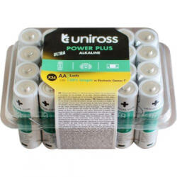 Uniross Power Plus Box LR6/24BP 1, 5V AA/ceruza tartós alkáli elem 24db/cs (LR6-UALKAABX24) (LR6-UALKAABX24) - aqua