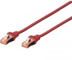 ASSMANN RJ45 Hálózat Csatlakozókábel CAT 6 S/FTP 1.00 m Piros Halogénmentes, sodort érpár, Védővel, Lángálló Digitus