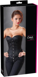 Cottelli Collection - hímzett party fűző (fekete) (26107361041) - szexshop
