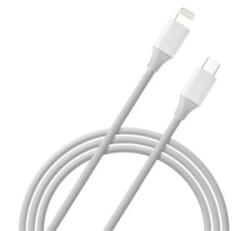 Blautel 4-OK adatkábel és töltő (18W, Type-C - lightning 8pin, PD gyorstöltés támogatás, 100cm) FEHÉR (USPDIC)
