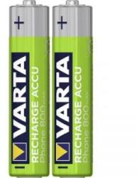 VARTA Mikroceruza akku AAA NiMH, 1, 2V 800 mAh, 2 db, Varta Phonepower HR3, HR03, UO100557, DC2400, DC2400B4N, LR03