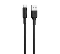 hoco. X25 adatkábel és töltő (USB - Type-C, gyorstöltés támogatás, 100cm) FEKETE (X25_TYPE_1M_B)