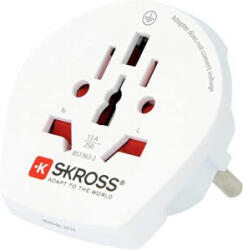 SKROSS hálózati csatlakozó adapter (240V / 16000mA, földelt, utazótöltő) fehér (1.500211-E) (1.500211-E)