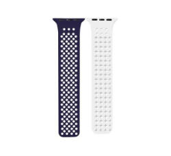 Phoner Spike Apple Watch szilikon szíj 49/45/44/42mm kék/fehér (72570) (PH72570)