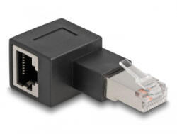 Delock RJ45 90 fokos adapter fekete (87863) (87863)