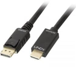 Lindy Kijelző csatlakozó / HDMI Csatlakozókábel [1x DisplayPort dugó - 1x HDMI dugó] 3.00 m Fekete
