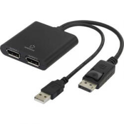 Renkforce DisplayPort elosztó, 1x DisplayPort dugó - 2x DisplayPort alj, fekete, Renkforce (RF-4758087)