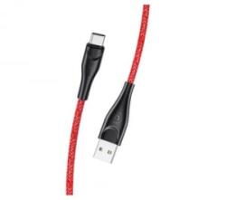 USAMS SJ392USB02 USB-C töltő és adat kábel piros (1323994) (SJ392USB02)