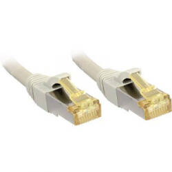 Lindy RJ45 Hálózat Csatlakozókábel CAT 6a S/FTP 30.00 cm Szürke Védővel LINDY