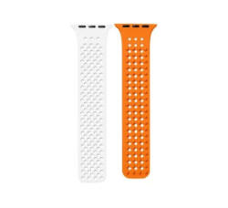 Phoner Spike Apple Watch szilikon szíj 38/40/41mm fehér/narancs (72539) (PH72539)
