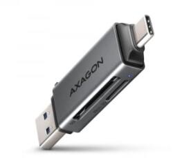 AXAGON USB-C + USB-A külső kártyaolvasó szürke (CRE-DAC)