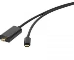 Renkforce USB / Mini DisplayPort Csatlakozókábel [1x USB-C dugó - 1x Mini DisplayPort dugó] 3.00 m Fekete