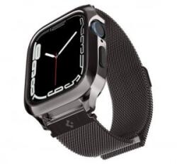 Spigen Metal Fit Pro Apple Watch 8/7 45mm fém szíj tokkal grafit fekete (ACS04585) (ACS04585)