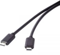 Renkforce USB 3.2 (Gen 2x2) Csatlakozókábel [1x USB-C dugó - 1x USB-C dugó] 1.00 m Fekete Aranyozatt érintkező