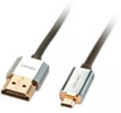 Lindy HDMI Csatlakozókábel [1x HDMI dugó - 1x HDMI dugó, D mikro] 0.50 m Szürke