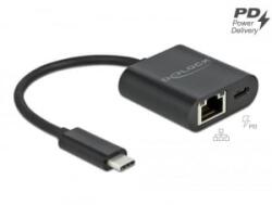 Delock USB Type-C adapter Power Delivery porttal Gigabit LAN 10/100/1000 Mbps fekete (66644) (66644) - aqua