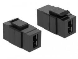 Delock Keystone modul EASY-USB 2.0 A female > EASY-USB 2.0 A female fekete (86368)