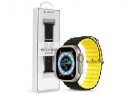 DEVIA Deluxe Series Sport6 Silicone Two-tone Apple Watch 38/40/41mm szilikon sport szíj fekete-sárga (ST381607) (ST381607)
