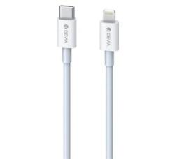 DEVIA SMART adatkábel és töltő (Type-C - lightning 8pin, 20W, 100cm) FEHÉR (326868 / E10) (326868 / E10)