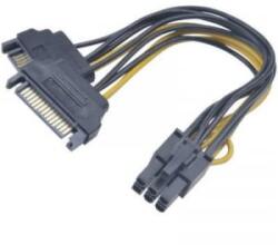 Akasa SATA / PCI-Express tápkábel [2x SATA 15pól. Csatlakozó - PCI-E dugó, 6 pólusú] 0, 15 m Akasa 425830