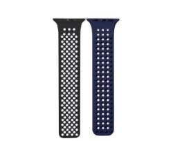 Phoner Spike Apple Watch szilikon szíj 38/40/41mm fekete/éjkék (72548) (PH72548)