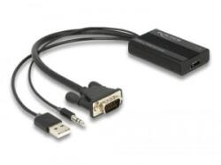 Delock HDMI - VGA adapter audió funkcióval 25cm fekete (64172) (64172)