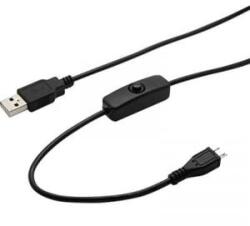 Renkforce USB 2.0 Csatlakozókábel [1x USB 2.0 dugó, A típus - 1x USB 2.0 dugó, mikro B típus] 1.50 m Fekete Be-/kikapcsolóval