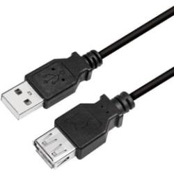 LogiLink CU0010B USB-A apa - USB-A anya hosszabbító kábel fekete 2m