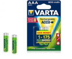 VARTA Ready To Use AAA Ni-Mh 800 mAh ceruza akku (2db/csomag)
