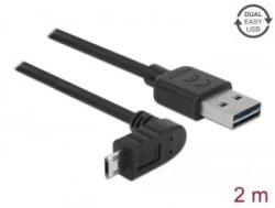 Delock 83856 USBA - USB Micro-B (derékszögben hajlított) kábel 2m fekete
