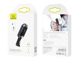 USAMS SJ358LN01 Ligtning + Jack adapter LED világítással fekete (1343866) (SJ358LN01)