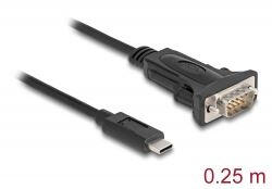 Delock USB Type-C - 1 x soros RS-232 D-Sub 9 tűs apa adapter 0, 25m (64125)