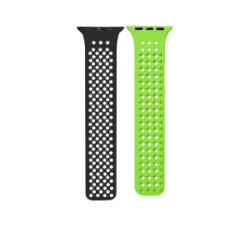Phoner Spike Apple Watch szilikon szíj 38/40/41mm fekete/élénk zöld (72531) (PH72531)