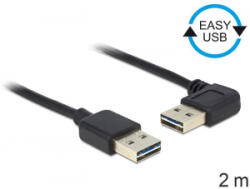 Delock EASY USB 2.0 Type-A -> Type-A kábel 2m fekete (85557) (85557)