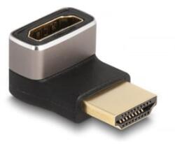 Delock HDMI adapter apa - anya 90 lefelé néző csatlakozódugóval 8K 60 Hz szürke fém (60085) (60085) - aqua