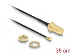 Delock SMA jack - MHF I csatlakozó 1.37 antenna kábel 35cm (88824)