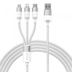 Baseus 3in1 USB-A - USB-C + Micro + Lightning kábel 3.5A 1.2m fehér (CAXS000002)