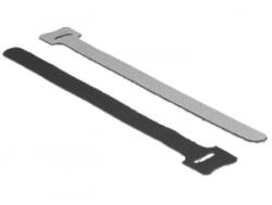 Delock Hurkolható kábelkötegelő 200 x 12 mm 10 db fekete (18687) (18687)