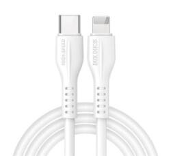 Dux Ducis K-V adatkábel és töltő (Type-C - lightning 8pin, 20W, 2.4A , PD gyorstöltés támogatás, 100cm) FEHÉR