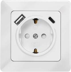 LogiLink fali aljzat + USB-A és USB-C port (PA0253)