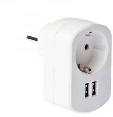 GRIXX Optimum 2x USB-A töltő 220V aljzattal fehér (GROPADUSB02) (GROPADUSB02)