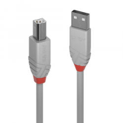 Lindy USB 2.0 A - USB-B kábel 5m szürke (36685) (36685)