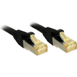 Lindy RJ45 Hálózat Csatlakozókábel CAT 6a S/FTP 30.00 cm Fekete Védővel LINDY (47305)
