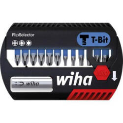 Wiha bitkészlet FlipSelector T-bit 25 mm Phillips, Pozidriv, TORX® 13 db. 1/4 '' Wiha 41824 6, 3 mm (1/4) Hossz: 25 mm 1 készlet Bitek egy műanyag