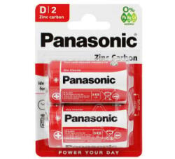 Panasonic tartós elem (D/góliát, R20, 1.5V, cink-mangán) 2db / csomag (R20RZ-2BP) (R20RZ-2BP)