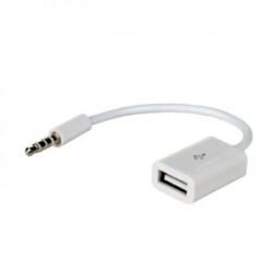 Akyga AK-AD-24 USB-A anya - MiniJack apa adapter 15cm fehér